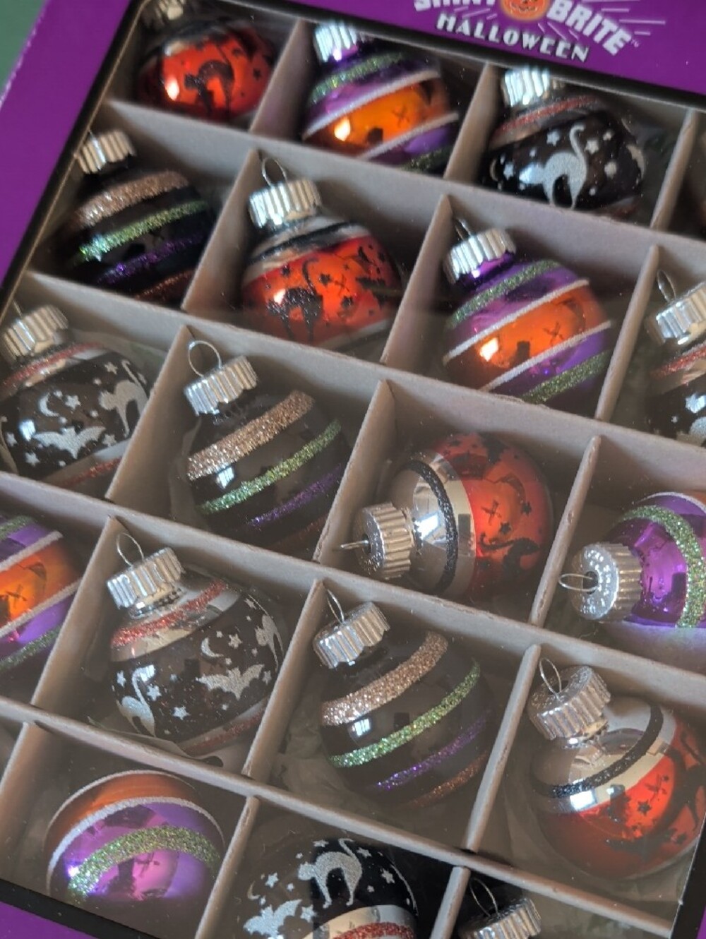 Christopher Radko Shiny Brite Halloween Glass mini Ornaments 20 Bats Cats - Picture 9 of 10